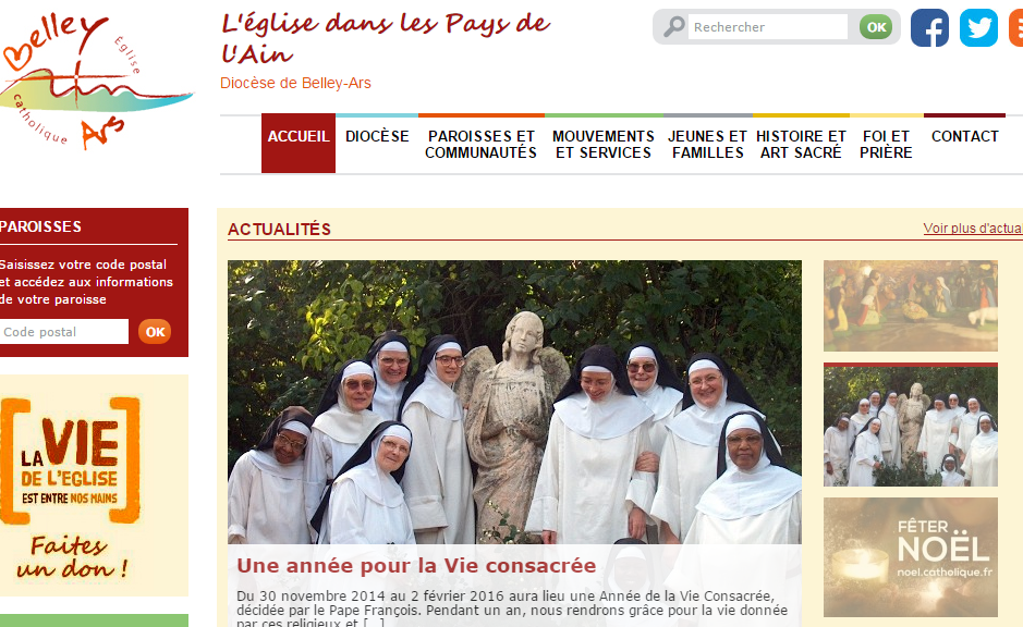Sur les sites Internet des diocèses de France